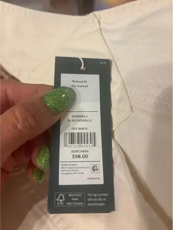 NWT Alpine Design Off-White Overalls – Relaxed Fit Large MSRP $98 - Picture 2 of 2